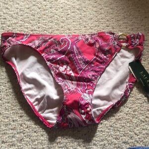 Lauren Ralph Lauren pink paisley print bikini bottom size 16